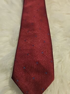 Wembley Red Tie with Small Blue Dot Pattern‎ Vintage